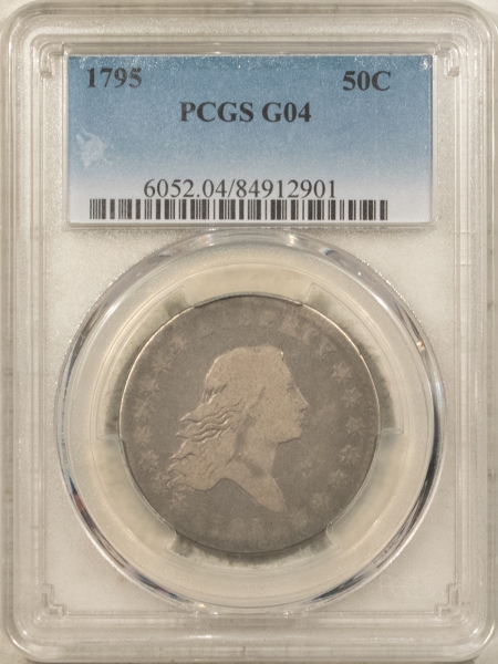 Early Halves 1795 FLOWING HAIR HALF DOLLAR – PCGS G-4