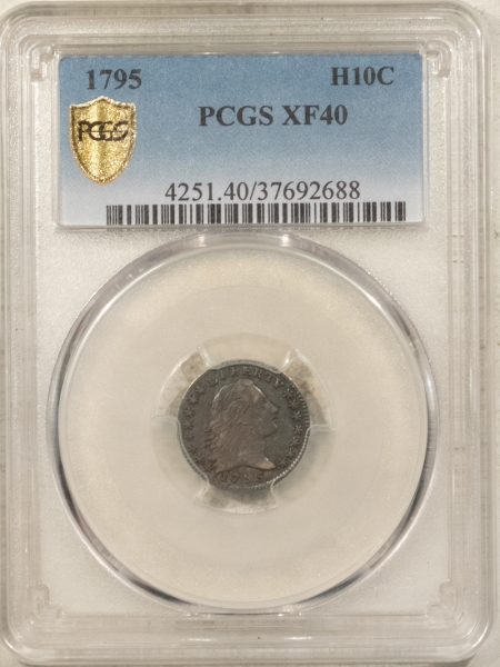 Flowing Hair Half Dimes 1795 FLOWING HAIR HALF DIME – PCGS XF-40, ORIGINAL & WELL-STRUCK!