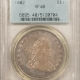 Early Dollars 1795 $1 DRAPED BUST DOLLAR, BB-51, B-14 – ANACS EF-40, OFF-CENTER BUST