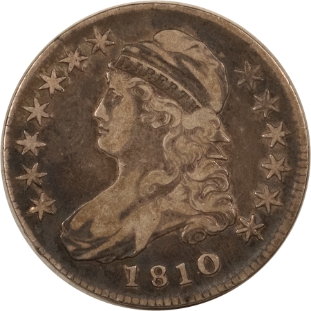 Early Halves 1810 CAPPED BUST HALF DOLLAR – PLEASING CIRCULATED EXAMPLE!