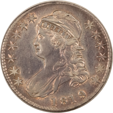 Early Halves 1819 9/8 LG 9 CAPPED BUST HALF DOLLAR, OBV-3 O-104, R-1 – HIGH GRADE EXAMPLE!