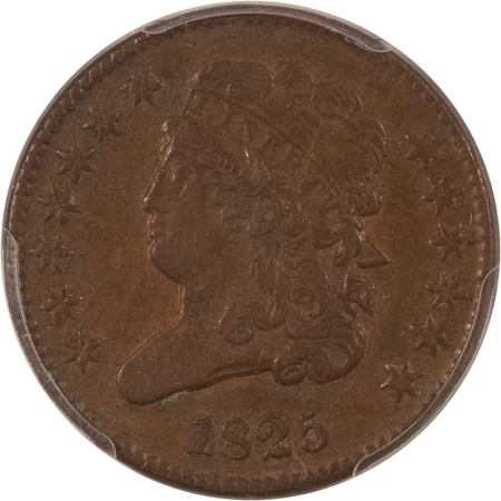 CAC Approved Coins 1825 CLASSIC HEAD HALF CENT – PCGS XF-45, NICE ORIGINAL! CAC APPROVED!