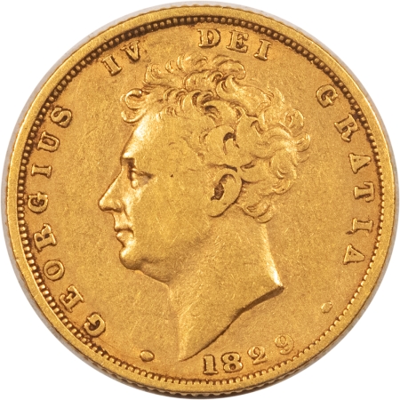 Bullion 1829 GREAT BRITAIN GOLD SOVEREIGN KM-696 .2354 AGW PLEASING CIRC EXAMPLE SCARCE!