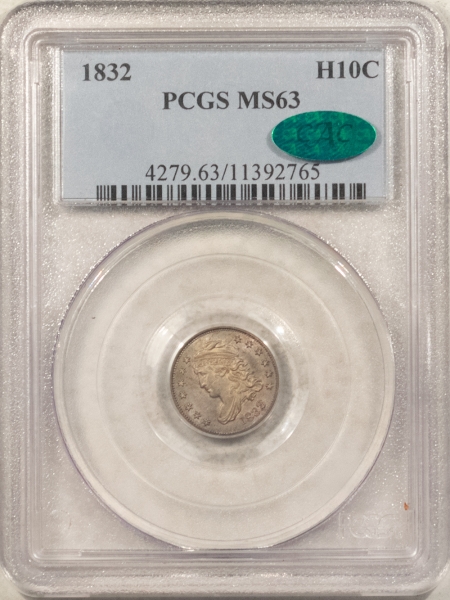 CAC Approved Coins 1832 CAPPED BUST HALF DIME – PCGS MS-63, FRESH, CHOICE & CAC APPROVED!