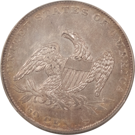 Early Halves 1837 CAPPED BUST HALF DOLLAR, REEDED EDGE – PCGS AU-55, OGH, REALLY PRETTY & PQ!