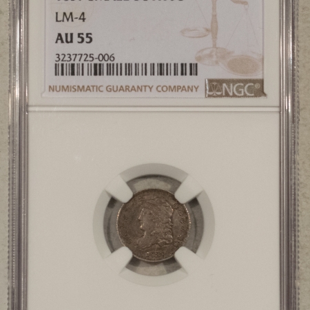 U.S. Certified Coins 1837 CAPPED BUST HALF DIME – NGC AU-55, SMALL 5, LM-4, TOUGH!