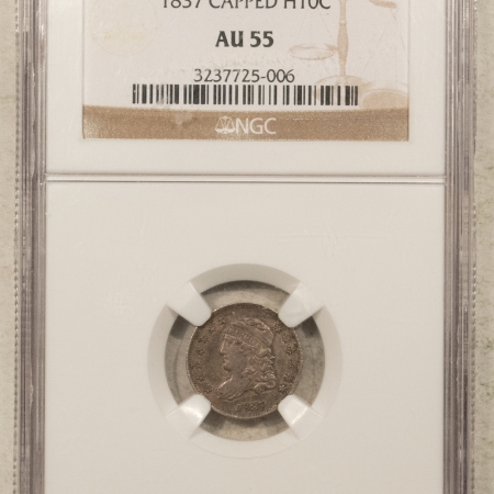 Capped Bust Half Dimes 1837 CAPPED BUST HALF DIME – NGC AU-55, SMALL 5, TOUGH!