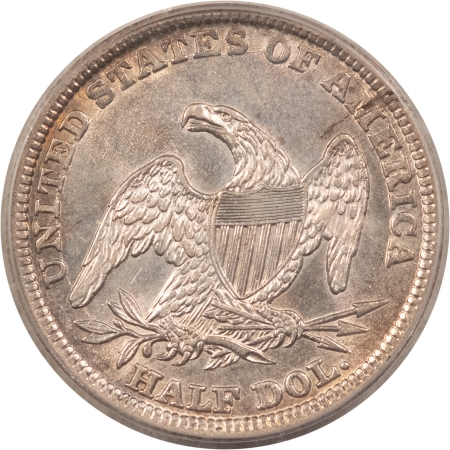 Early Halves 1838 CAPPED BUST HALF DOLLAR, REEDED EDGE – PCGS AU-53, LUSTROUS!