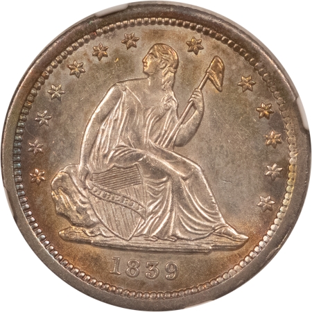 Liberty Seated Quarters 1839 SEATED LIBERTY QUARTER – NGC MS-63, REALLY TOUGH, PRETTY!