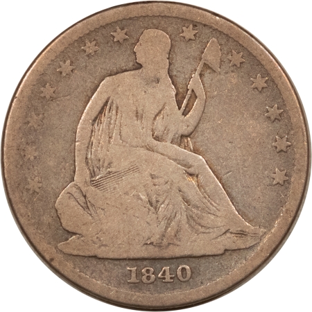 Liberty Seated Halves 1840 SEATED LIBERTY HALF DOLLAR, REV OF 1839 PLEASING CIRCULATED EXAMPLE! TOUGH!