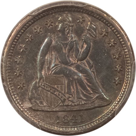 Liberty Seated Dimes 1841 SEATED LIBERTY DIME – PCGS MS-62, ATTRACTIVE & TOUGH!