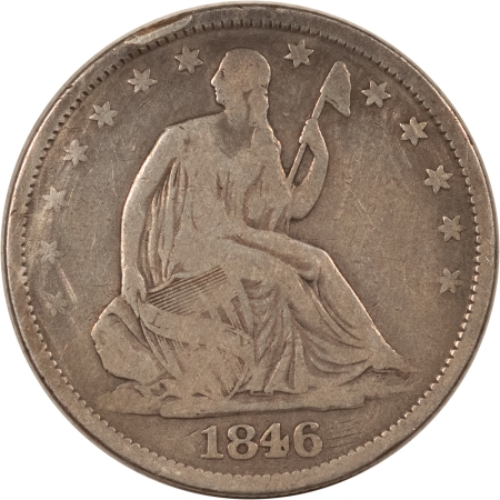 Liberty Seated Halves 1846-O SEATED LIBERTY HALF DOLLAR, MEDIUM DATE – CIRCULATED!