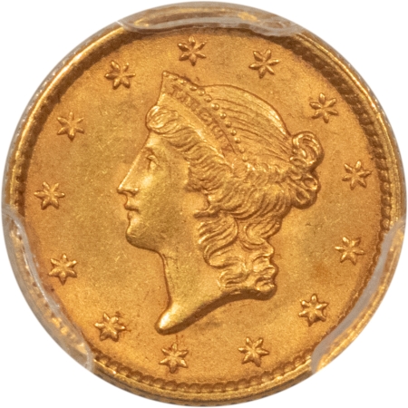 $1 1852 TYPE 1 $1 GOLD DOLLAR – PCGS MS-63, FRESH & CHOICE!