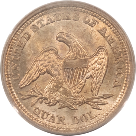 Liberty Seated Quarters 1854 SEATED LIBERTY QUARTER, ARROWS – PCGS MS-64, FRESH, WHITE & LUSTROUS!