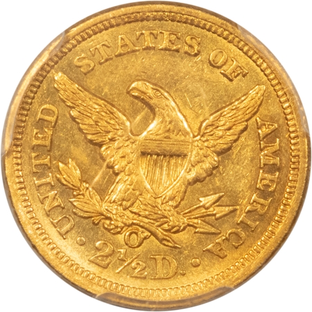 $2.50 1854-O $2.50 LIBERTY GOLD QUARTER EAGLE – PCGS AU-58, TOUGH DATE, PRICY IN UNC