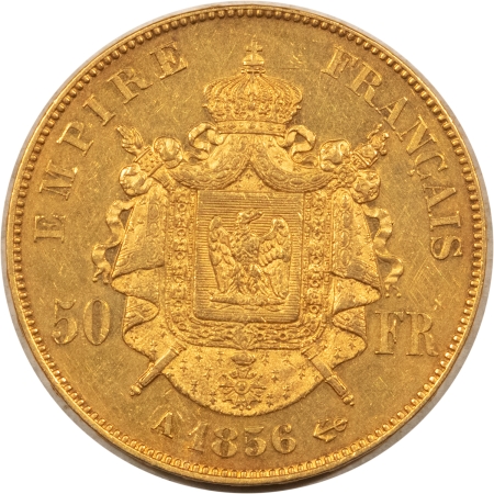 Bullion 1856-A FRANCE 50 GOLD FRANCS, .4668 AGW, KM-785.1 – HIGH GRADE EXAMPLE!