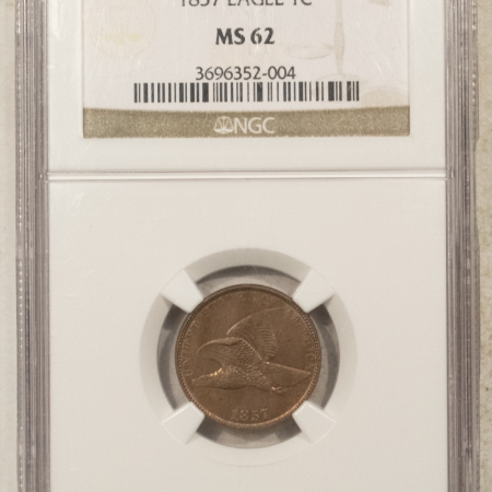 Flying Eagle 1857 FLYING EAGLE CENT – NGC MS-62