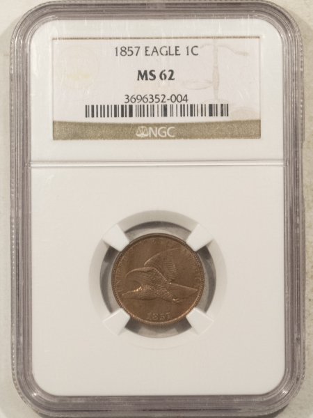 Flying Eagle 1857 FLYING EAGLE CENT – NGC MS-62