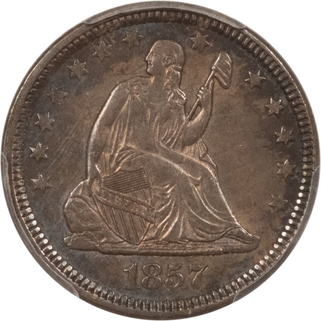 Liberty Seated Quarters 1857 LIBERTY SEATED QUARTER – PCGS MS-63, SMOOTH, PLEASING & CHOICE!