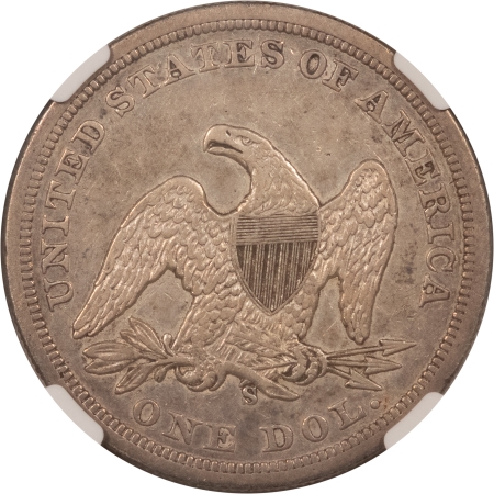 Liberty Seated Dollars 1859 18/18-S $1 SEATED LIBERTY DOLLAR, VP-001 – NGC XF-40, TOUGH! LOW MINTAGE!