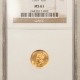 $1 1854 TYPE 2 $1 GOLD DOLLAR – NGC MS-61, TOUGH TYPE COIN IN MINT STATE