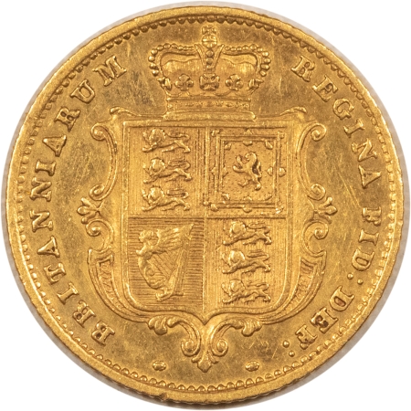 Bullion 1859 GREAT BRITAIN GOLD 1/2 SOVEREIGN, KM-735.1 .1177 AGW – HIGH GRADE EXAMPLE!