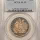 Liberty Seated Halves 1853 SEATED LIBERTY HALF DOLLAR, ARROWS/RAYS – NGC AU-55, SMOOTH!