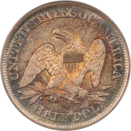 Liberty Seated Halves 1859-O SEATED LIBERTY HALF DOLLAR – PCGS AU-55, REALLY PRETTY!