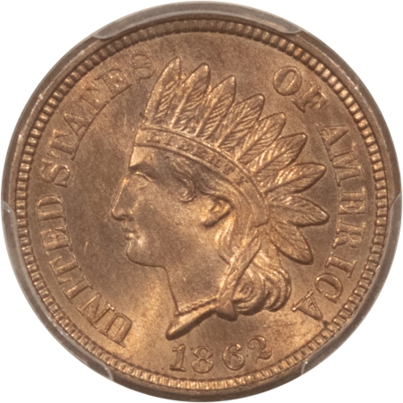 Indian 1862 INDIAN CENT – PCGS MS-65, LUSTROUS GEM!