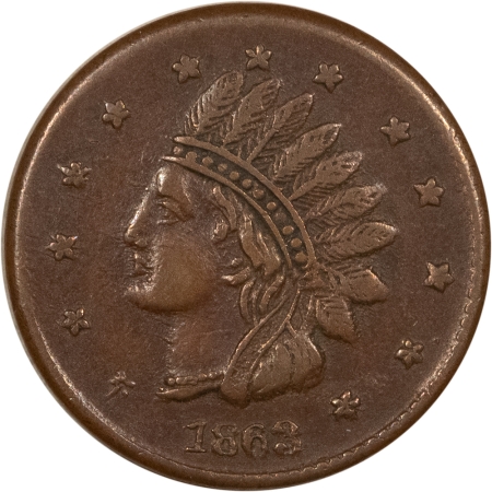 New Store Items 1863 CIVIL WAR PATRIOTIC TOKEN, NOT ONE CENT – NICE! HIGH GRADE CIRC EXAMPLE!