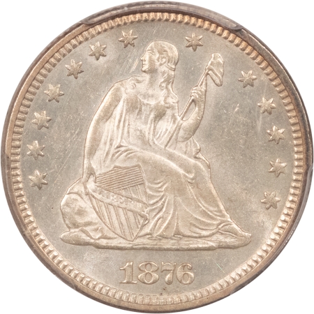 Liberty Seated Quarters 1876 LIBERTY SEATED QUARTER – PCGS MS-62, FLASHY & PREMIUM QUALITY!