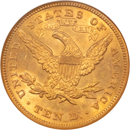 $10 1879 $10 LIBERTY GOLD EAGLE – NGC MS-62, LUSTROUS & ATTRACTIVE, TOUGHER DATE!