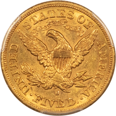 $5 1879-S $5 LIBERTY GOLD HALF EAGLE – PCGS AU-55, TOUGHER DATE!