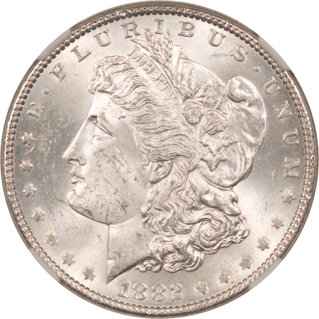 Morgan Dollars 1882 $1 MORGAN DOLLAR – NGC MS-63, BLAST WHITE/CHOICE!