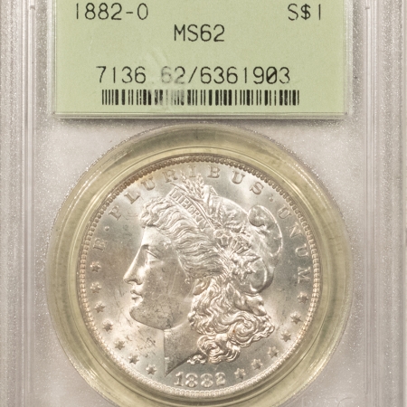 Morgan Dollars 1882-O $1 MORGAN DOLLAR – PCGS MS-62, PREMIUM QUALITY! OLD GREEN HOLDER!