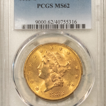 New Store Items 1883-S $20 LIBERTY GOLD DOUBLE EAGLE – PCGS MS-62, BETTER DATE, BIG JUMP IN MS63