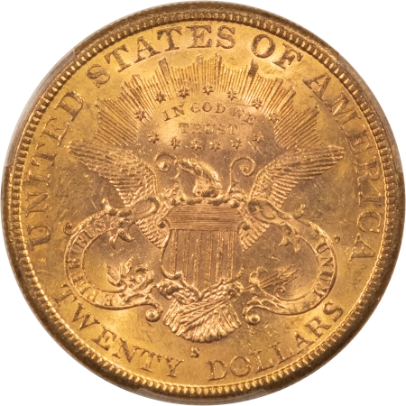 $20 1883-S $20 LIBERTY GOLD DOUBLE EAGLE – PCGS MS-62, BETTER DATE, BIG JUMP IN MS63