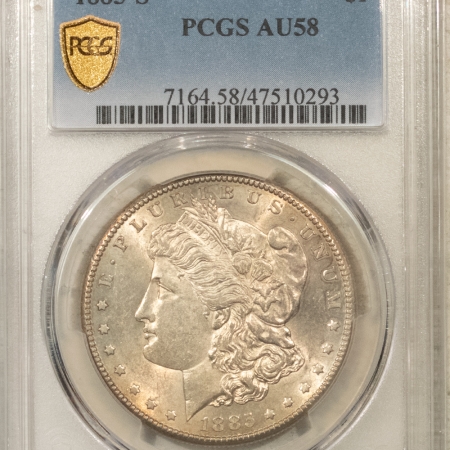 Morgan Dollars 1885-S $1 MORGAN DOLLAR – PCGS AU-58, LUSTROUS! WELL-STRUCK!