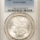 Morgan Dollars 1889-S $1 MORGAN DOLLAR – PCGS MS-63, BLAST WHITE! 2 PC OLD GREEN HOLDER! PQ!