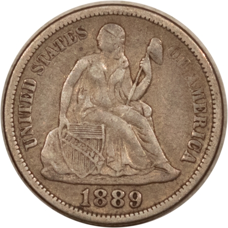 Liberty Seated Dimes 1889 LIBERTY SEATED DIME – ORIGINAL HIGH GRADE CIRCULATED EXAMPLE!