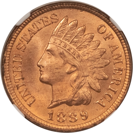 Indian 1889 INDIAN CENT – NGC MS-64 RB, LOOKS FULL RED!