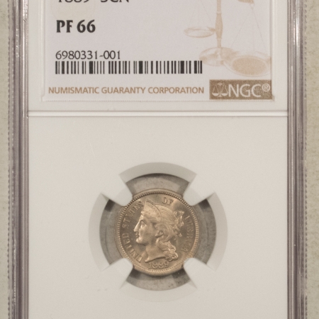 New Certified Coins 1889 PROOF THREE CENT NICKEL – NGC PF-66 – FRESH & PREMIUM QUALITY!