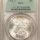 Morgan Dollars 1890-CC $1 MORGAN DOLLAR – PCGS MS-64, BLAST WHITE! CARSON CITY!