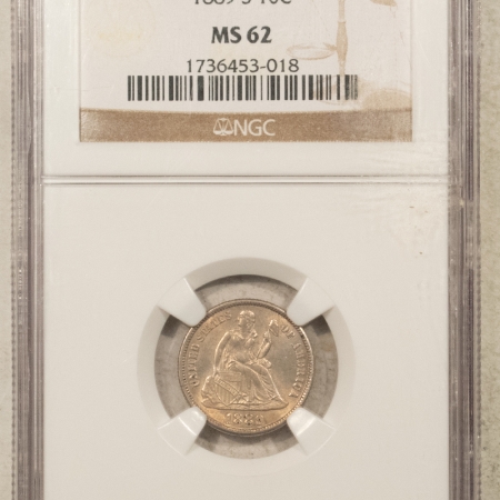 Liberty Seated Dimes 1889-S SEATED LIBERTY DIME – NGC MS-62, SURPRISINGLY TOUGH!