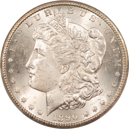 Morgan Dollars 1890-CC $1 MORGAN DOLLAR – PCGS MS-64, BLAST WHITE! CARSON CITY!