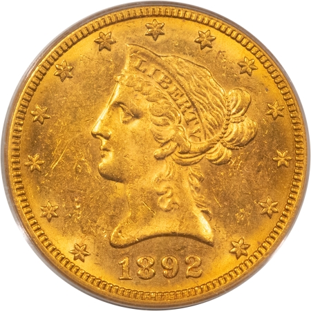 $10 1892-O $10 LIBERTY GOLD EAGLE – PCGS MS-62, FLASHY BU!