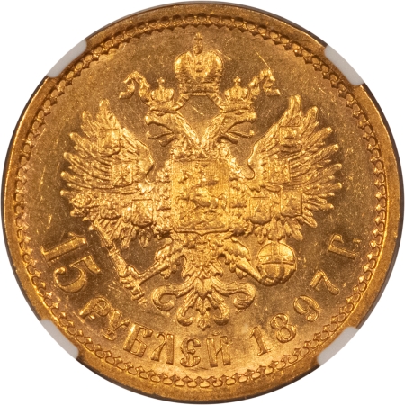 New Certified Coins 1897 AT 15R, Y-65.2 NARROW RIM – NGC MS-61, RARE TYPE, FLASHY & NICE!