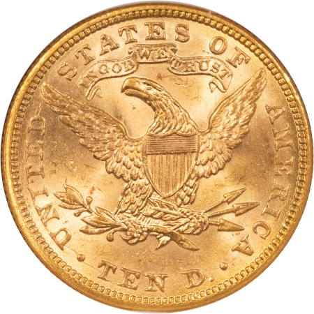 $10 1898 $10 LIBERTY GOLD EAGLE – NGC MS-64, LOWER POP! FATTY & PREMIUM QUALITY!