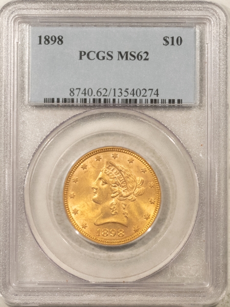 $10 1898 $10 LIBERTY GOLD EAGLE – PCGS MS-62