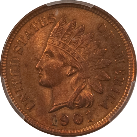 Indian 1901 INDIAN CENT – PCGS MS-63 RB, CHOICE!